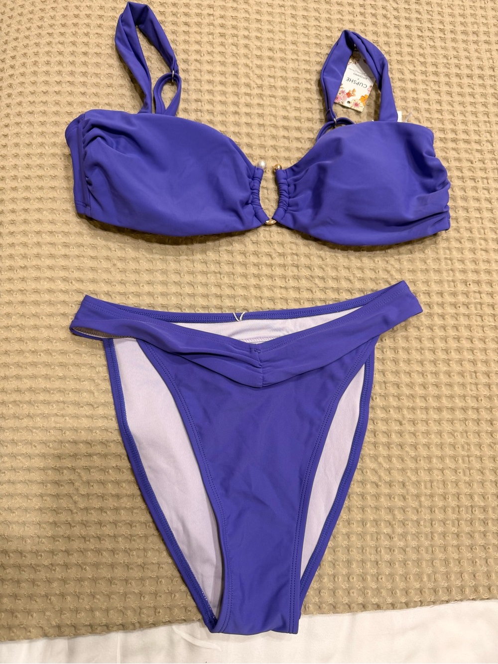 Cupshe Violet Twist Front Bikini Set